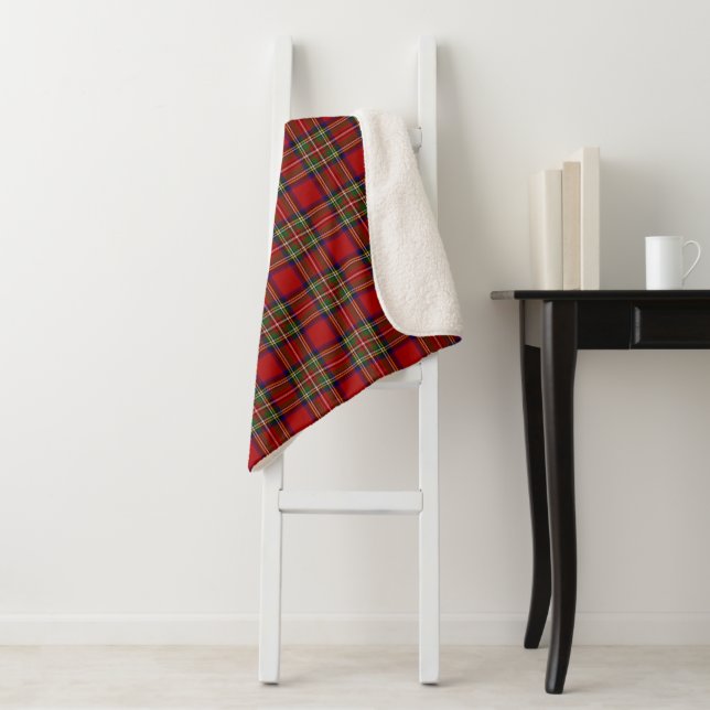 Stewart Tartan Kariertes schottisches Muster Sherpadecke (Beispiel)