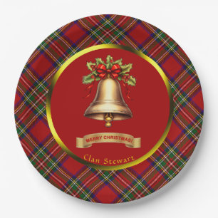 Stewart Tartan Personalisiert Weihnachten Pappteller