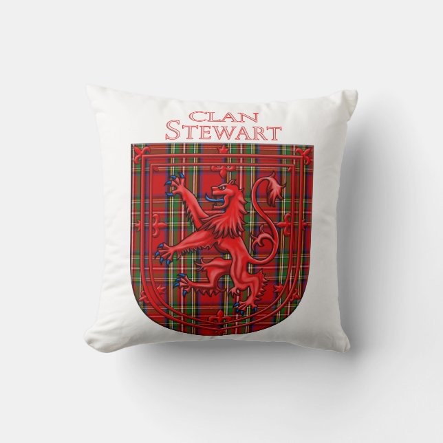 Stewart Tartan Scottish Kariert Lion Rampant Kissen (Vorderseite)