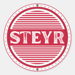 Steyr City Pride Emblem – Österreichische Identitä Runder Aufkleber