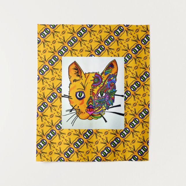 Stich 028 - Kat- Tapestry Wandteppich (Vorderseite)