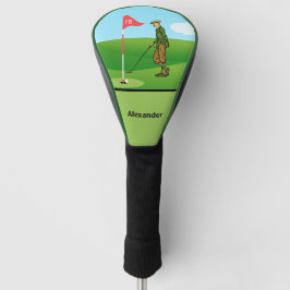 Stich bei Male Golfer am 18. Loch Golf Headcover
