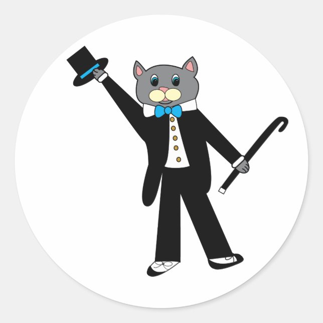 Stich-Cat-Aufkleber Runder Aufkleber (Vorderseite)