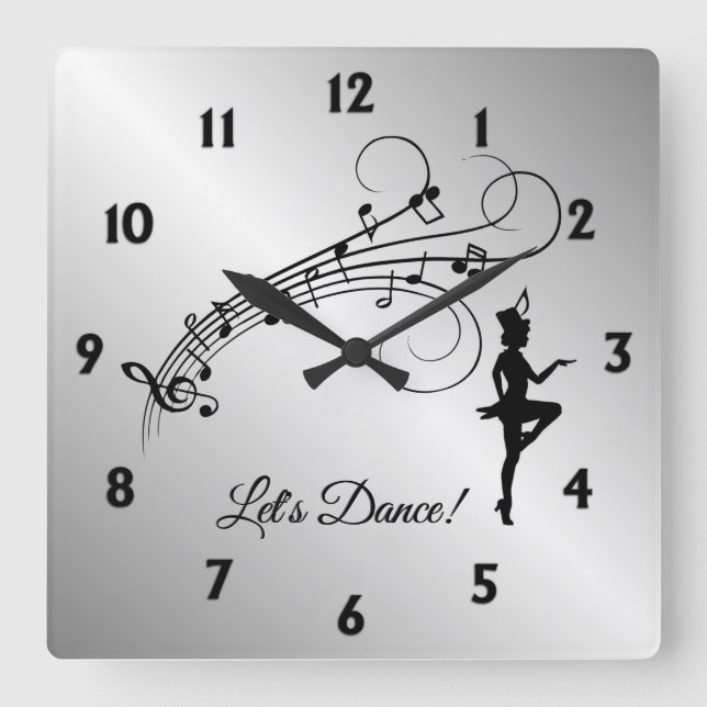 Stich Dance 3 Quadratische Wanduhr (Vorderseite)