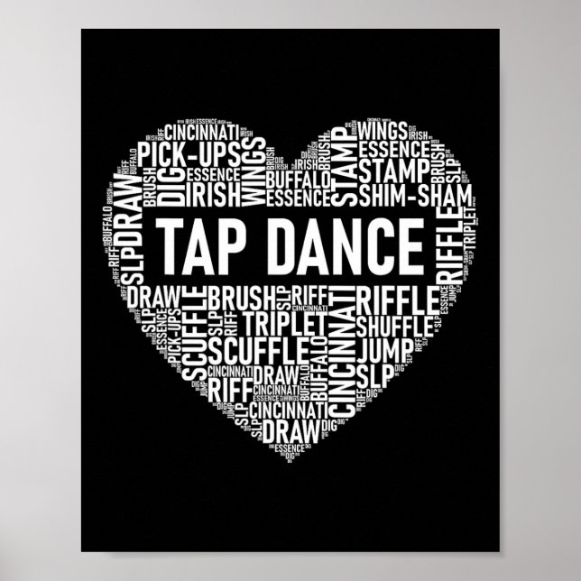 Stich Dance - Herz-Shaped Word Cloud Stecht tanzen Poster (Vorne)