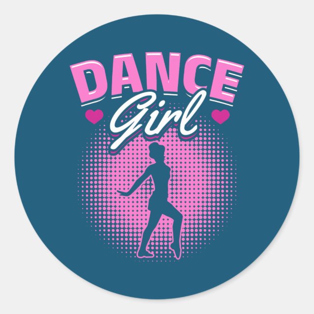 Stich Dance Stich Dance Dance Girl Runder Aufkleber (Vorderseite)