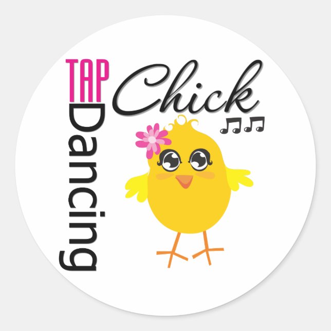 Stich Dancing Chick Runder Aufkleber (Vorderseite)