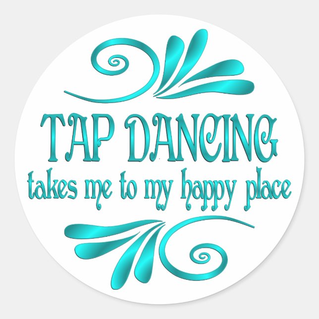 Stich Dancing Happy Place Runder Aufkleber (Vorderseite)