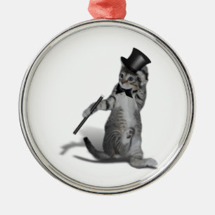 Stich Dancing Kitten Silbernes Ornament