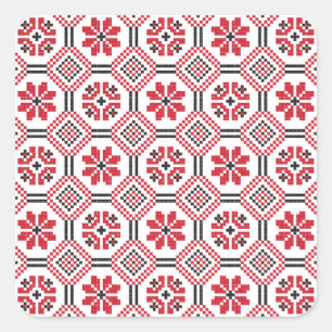 Stich Quadratischer Aufkleber
