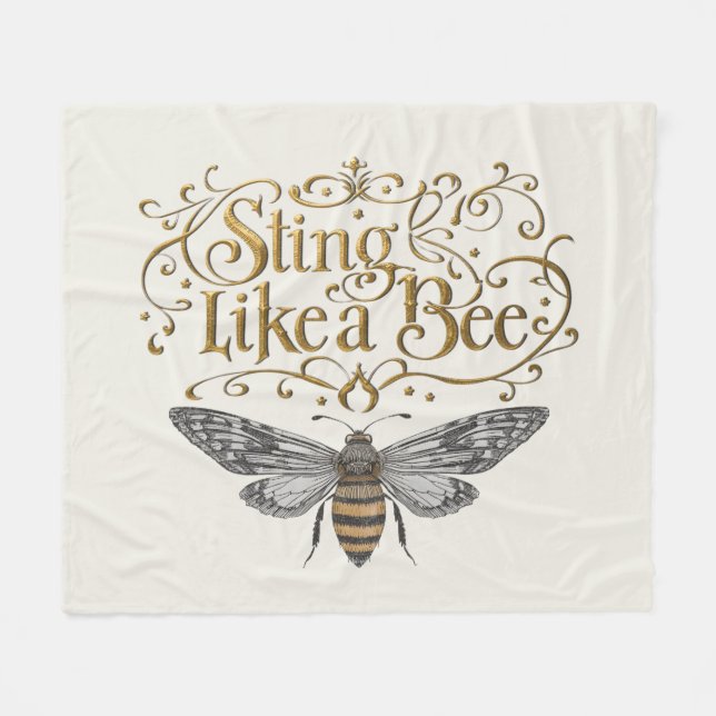 Stich wie eine Biene Vintage-Märchen Mädchenpower- Fleecedecke (Vorderseite (Horizontal))