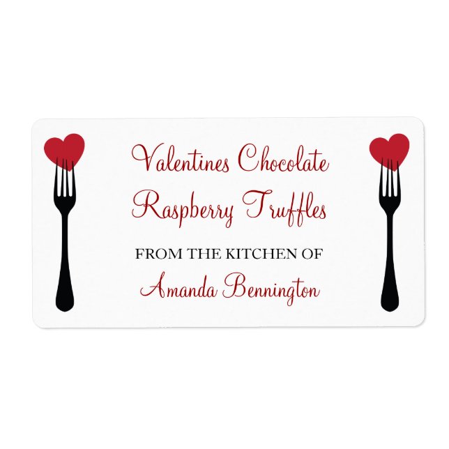 Stick a Fork in my Heart Valentines Étiquette de c (Devant)