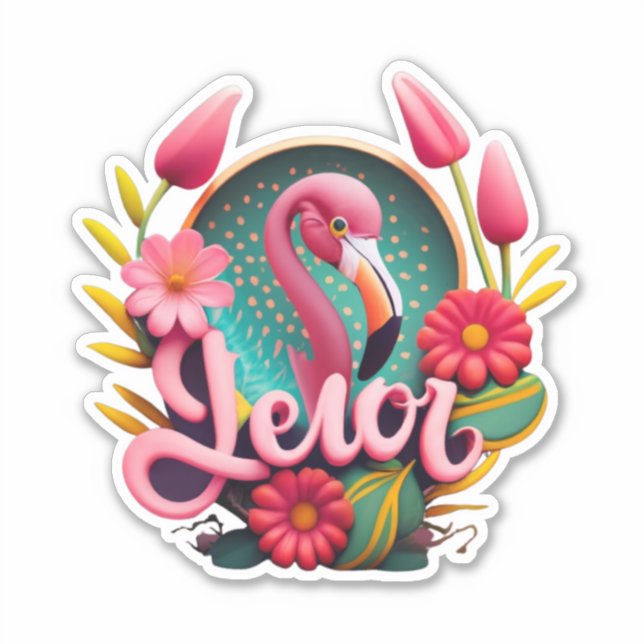 Stick and Shine with Flamingo Stickers Aufkleber (Vorderseite)