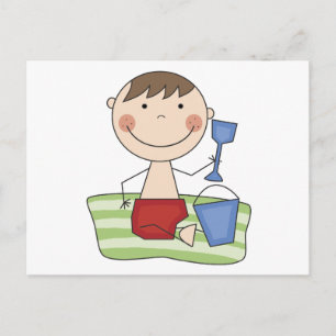 Stick Boy am Strand T-Shirts und Geschenke Postkarte