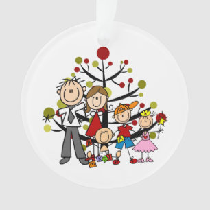 Stick Famille de 5 ornement acrylique