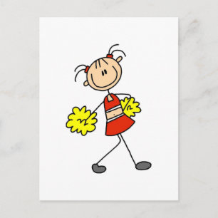 Stick-Figur Cheerleading T-Shirts und Geschenke Postkarte