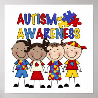 Stick Figur Kids Autism Awareness