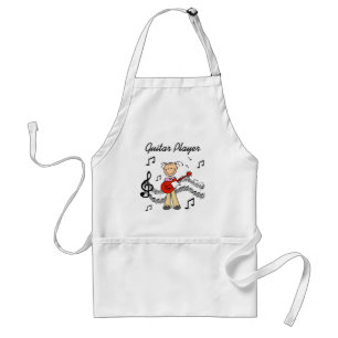 Stick-Figur Mädchen Gitarre-Spieler T-Shirts und G Schürze