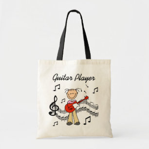 Stick-Figur Mädchen Gitarre-Spieler T-Shirts und G Tragetasche