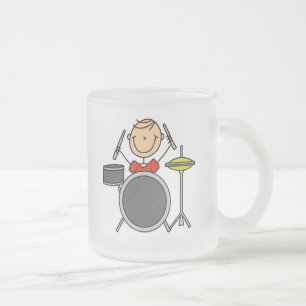 Stick-Figur Männlicher Schlagzeuger T-Shirts und G Mattglastasse