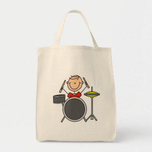 Stick-Figur Männlicher Schlagzeuger T-Shirts und G Tragetasche