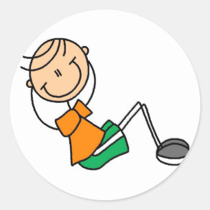 Stick-Figur trainiert T-Shirts und Geschenke Runder Aufkleber
