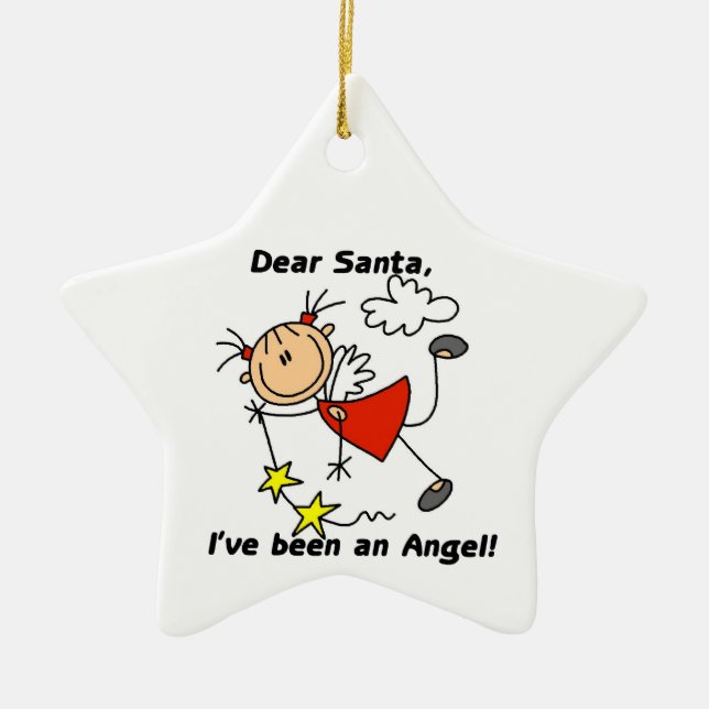 Stick Figure Angel Girl Ornament (Vorne)