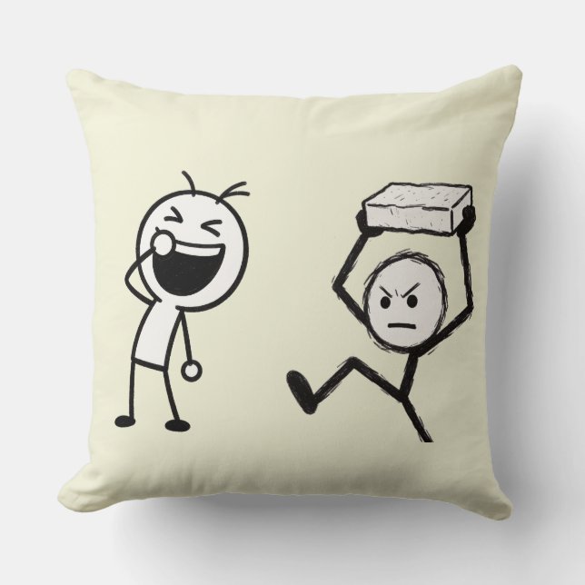 Stick Figure Argument lustig  Kissen (Vorderseite)