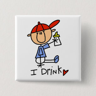 Stick Figure Baby Ich Trinke T-Shirts und Geschenk Button