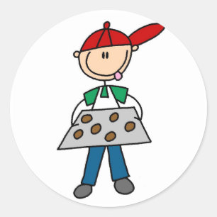 Stick Figure Backt Kekse T-Shirts und Geschenke Runder Aufkleber