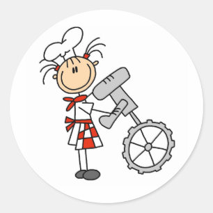 Stick Figure Chef Utilisation de Stickers Mixer