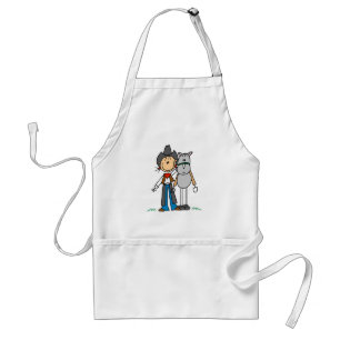 Stick Figure Cowgirl mit Pferd T-Shirts Schürze