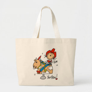 Stick Figure Cowgirl Yee Haw T-Shirts und Geschenk Jumbo Stoffbeutel