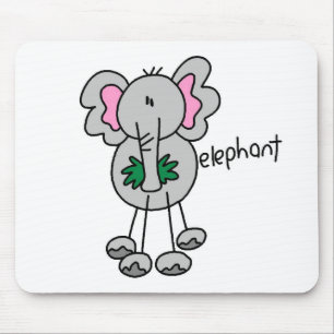 Stick Figure Elefant T-Shirts und Geschenke Mousepad