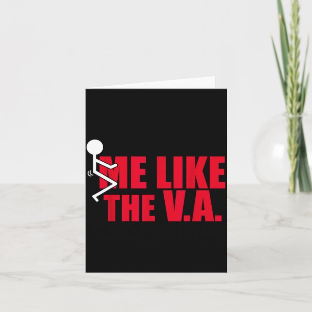 Stick Figure Fck Me Like The Va Funny Veteran Dark Karte (Vorderseite)