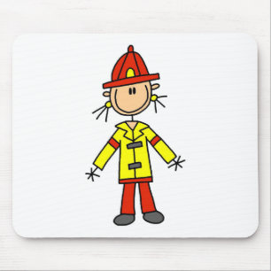 Stick Figure Feuerwehrmauspad Mousepad