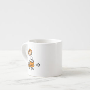 Stick Figure Football Orange Espressotasse