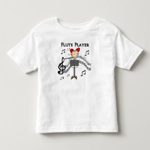 Stick Figure Girl Flute Player Tshirts et cadeaux