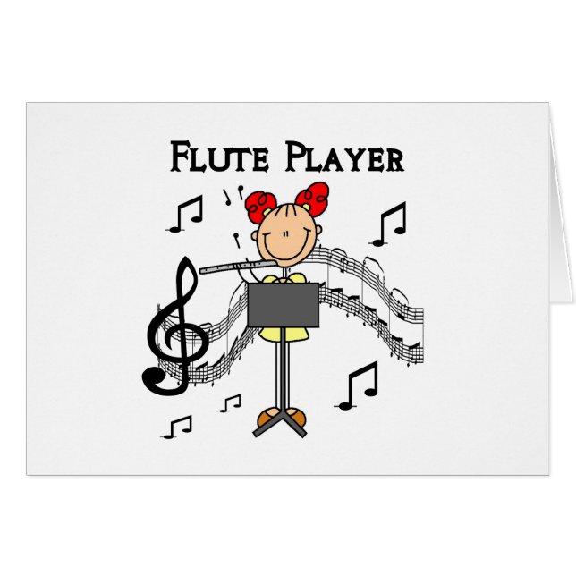 Stick Figure Girl Flute Player Tshirts et cadeaux (Devant horizontal)