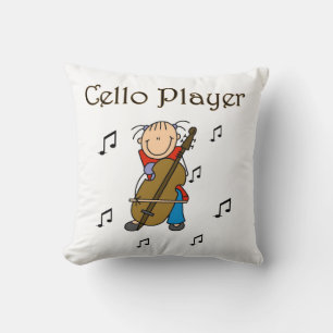 Stick Figure Mädchen Cellospieler T-Shirts und Ges Kissen