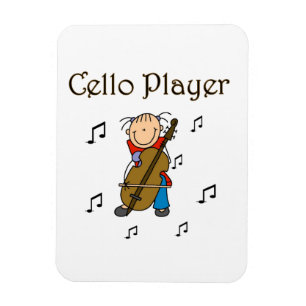 Stick Figure Mädchen Cellospieler T-Shirts und Ges Magnet