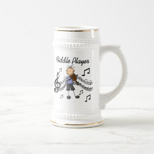 Stick Figure Mädchen Geiger T-Shirts und Geschenke Bierglas
