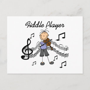 Stick Figure Mädchen Geiger T-Shirts und Geschenke Postkarte