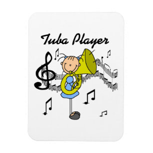 Stick Figure Mädchen Tuba Spieler T-Shirts und Ges Magnet