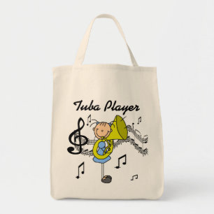 Stick Figure Mädchen Tuba Spieler T-Shirts und Ges Tragetasche