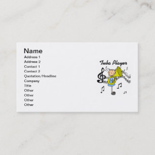 Stick Figure Mädchen Tuba Spieler T-Shirts und Ges Visitenkarte