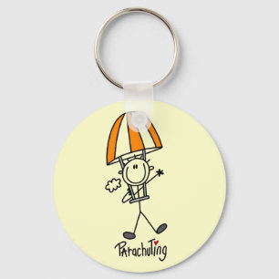 Stick Figure Parachuting T-shirts and Gifts Schlüsselanhänger