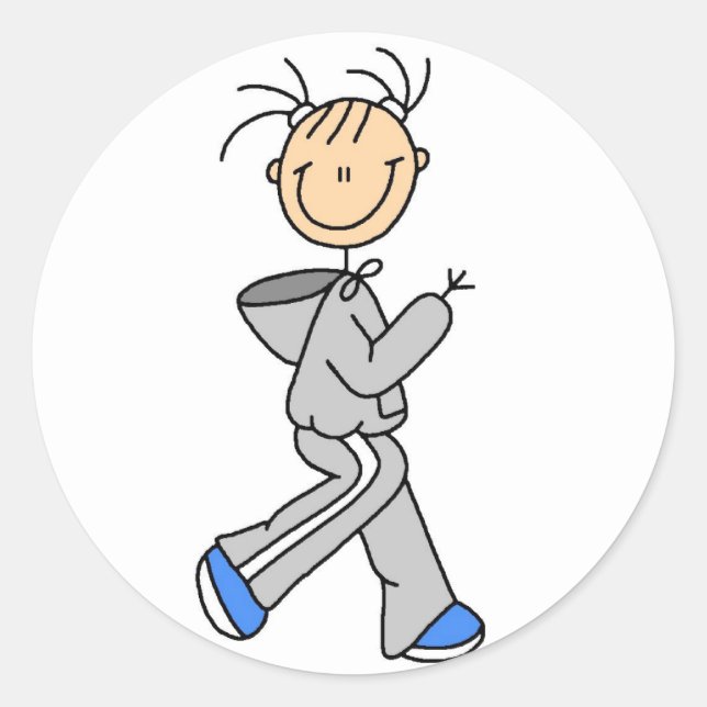 Stick Figure Running Sticker (Devant)