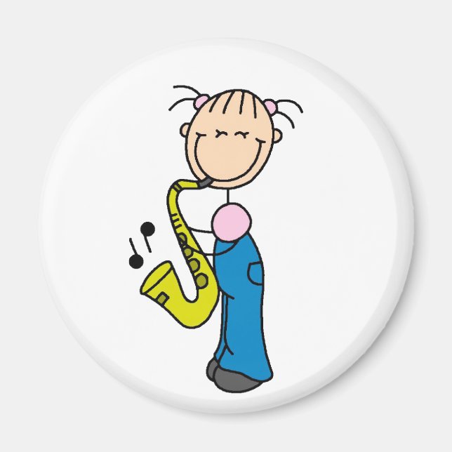 Stick Figure Saxophone Magnet (Devant)