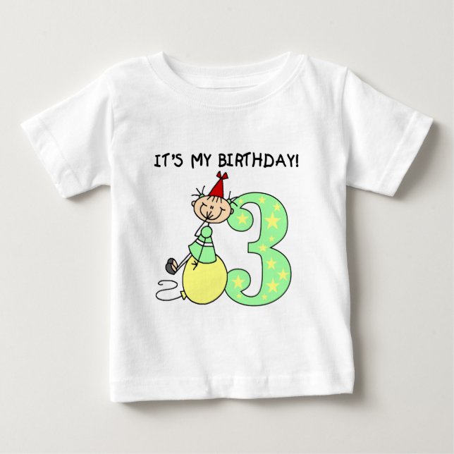 Stick Girl 3e Anniversaire Tshirts et cadeaux (Devant)